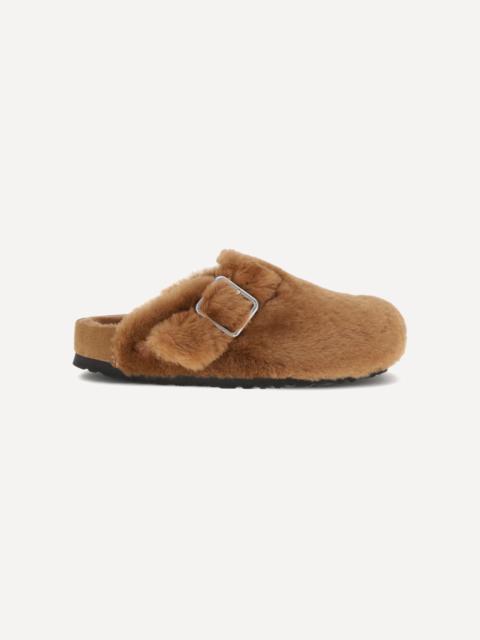 Shearling Boston Mules