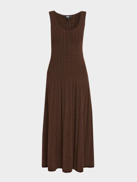 PAIGE Madeline Metallic Ribbed Midi Dress