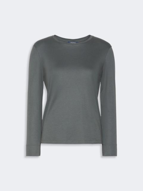 'S Max Mara FUMETTO Long-sleeved cotton and modal T-shirt - DARK GREY