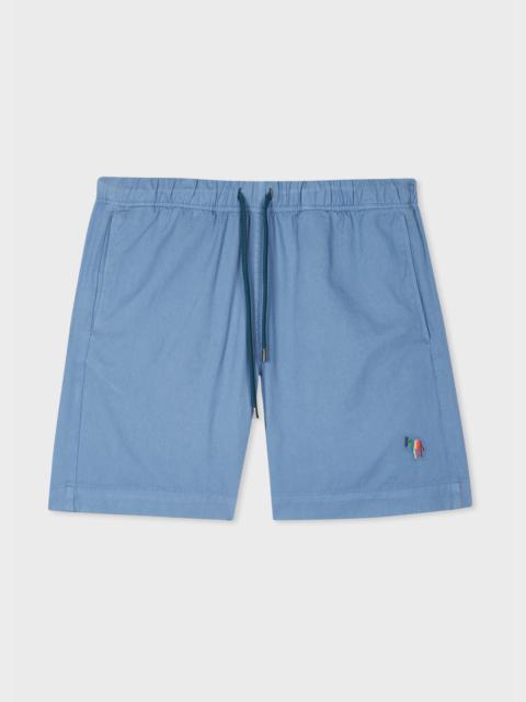 Paul Smith Light Blue 'Broad Stripe Zebra' Drawstring Shorts