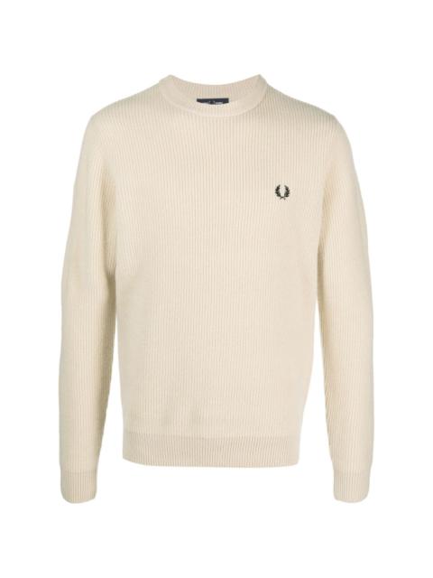 Fred Perry logo-embroidered wool jumper