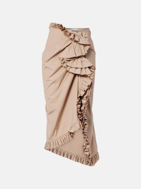 Dries Van Noten Ruffled draped midi skirt