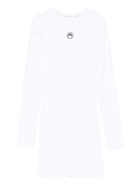 Marine Serre crew-neck long-sleeve dress