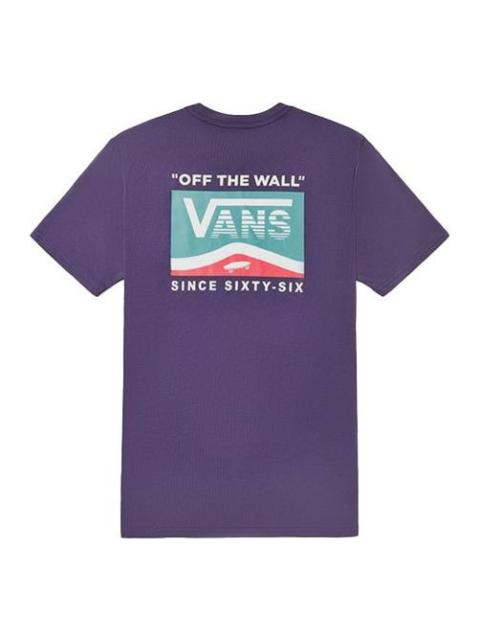 Vans (WMNS) Vans Back Large Logo Printing Short Sleeve Purple VN0A4MNDY0X