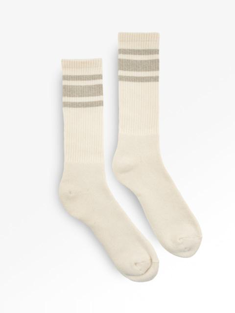 Iron Heart DECKA SHOWATABÉ ORGANIC '80S SKATER SOCKS - ECRU X GREY
