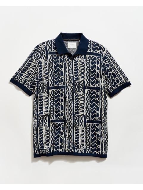 Billy Reid Geo Stitch Sweater Polo