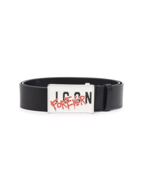 DSQUARED2 logo-plaque leather belt