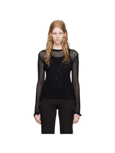 Blumarine Black Appliqué Sweater