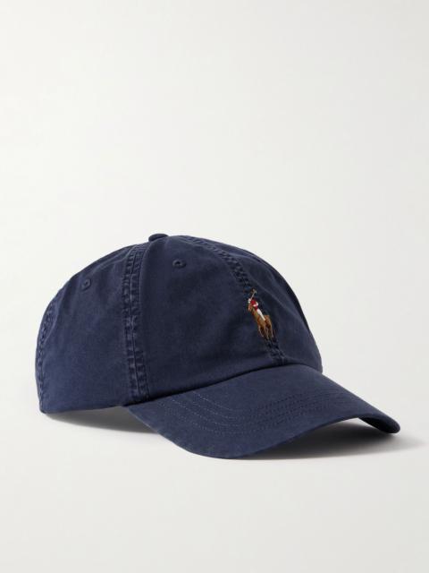 Polo Ralph Lauren Logo-Embroidered Cotton-Blend Twill Baseball Cap Blue