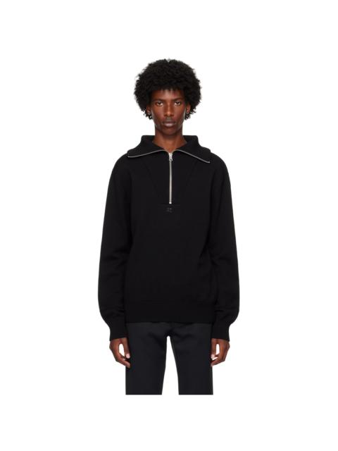 courrèges Black Trucker Wool Sweater