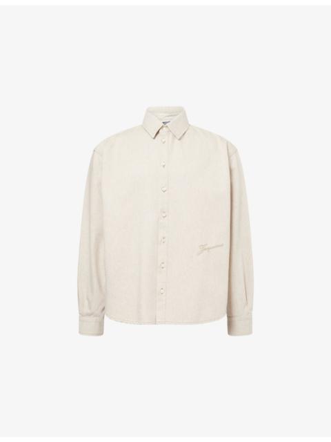 JACQUEMUS Simon Embroidered-Logo Denim Shirt
