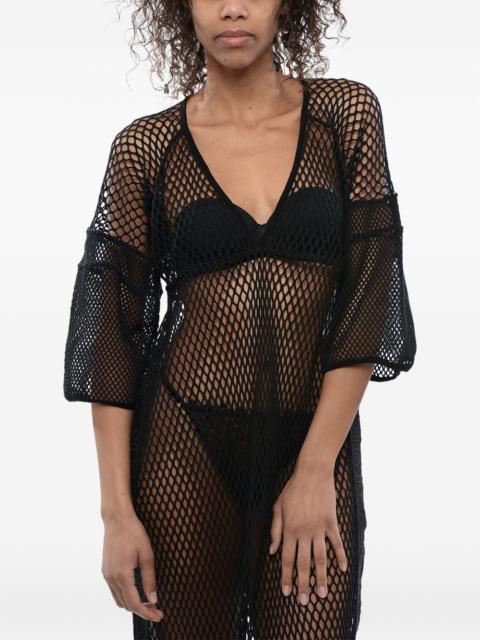 Off-White mesh logo-stripe maxi dress