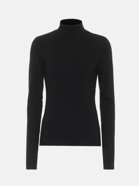 Stretch-silk turtleneck sweater