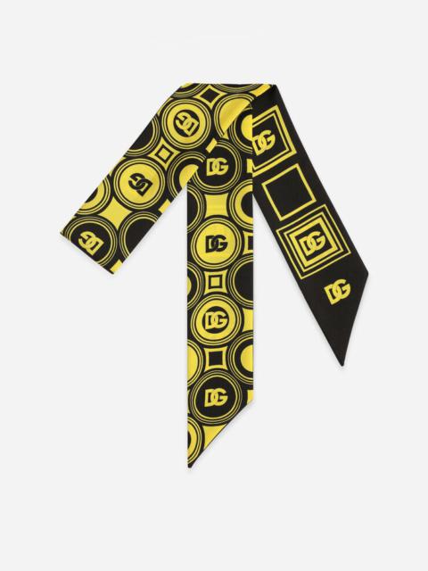 Dolce & Gabbana Twill headscarf with DG logo print