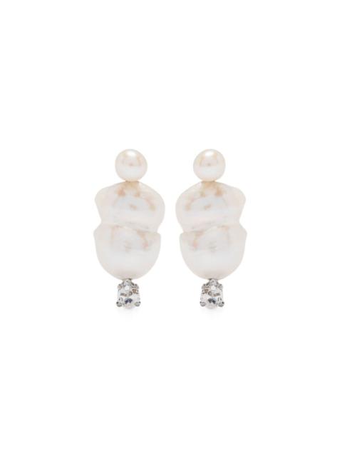 pearl-detail drop earrings