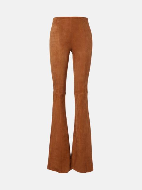 STOULS Gégé high-rise suede flared pants