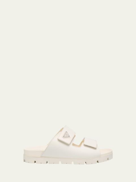 Prada Men's Fussbett Leather Dual-Grip Slide Sandals
