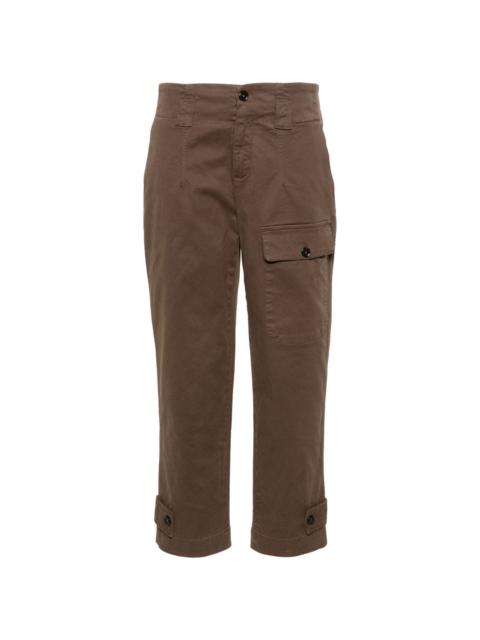 tapered-leg gabardine trousers