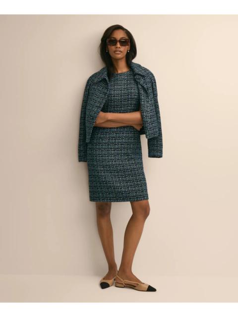 Brooks Brothers Boucle Plaid Sleeveless Sheath Dress