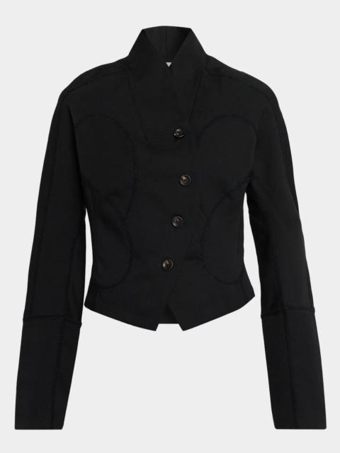 diotima Idolo Stitched Wool Gabardine Blazer Jacket