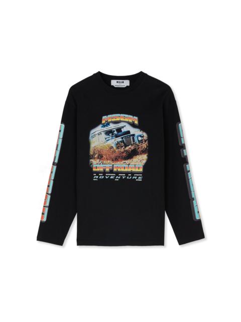 MSGM Long sleeve T-Shirt with "off road" graphic