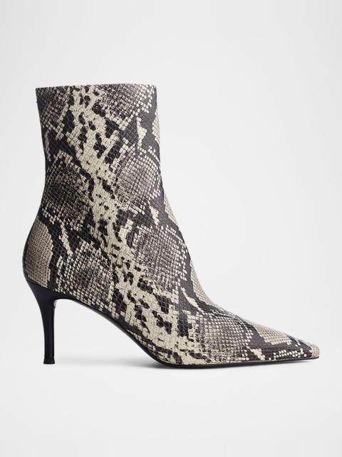 rag & bone Mercer Snake-Embossed Leather Ankle Boots