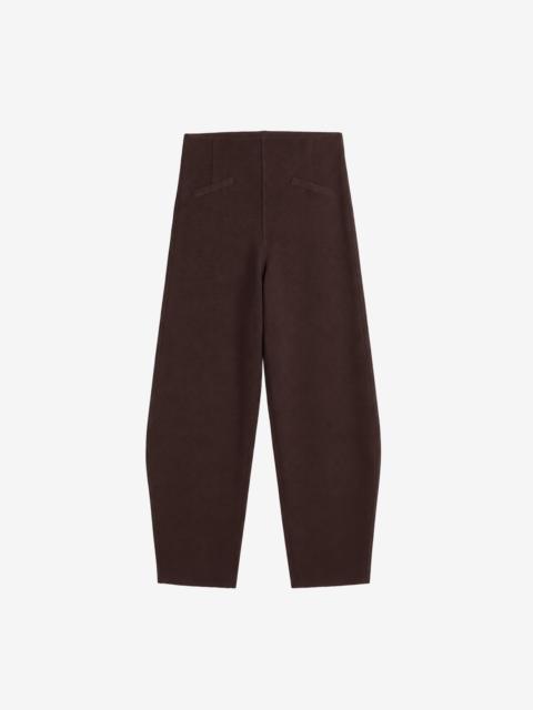 The Frankie Shop Enya Knit Barrel Leg Pants - Brown