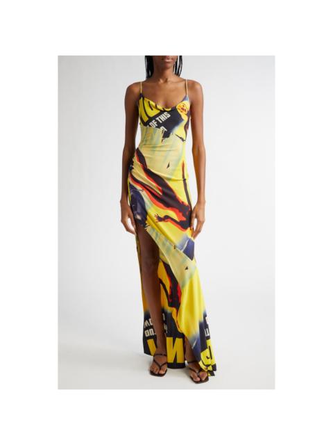 MONSE Lady Print Draped Maxi Dress in Print Multi at Nordstrom