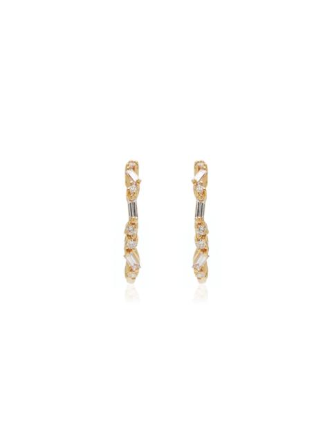 SUZANNE KALAN Classic 18K Yellow Gold Diamond Earrings