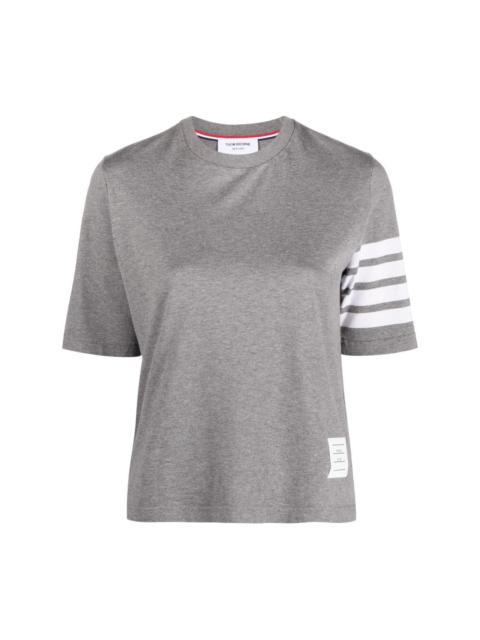 THOM BROWNE レディース 半袖Tシャツ FJS102G 07862 100 Thom Browne Jersey 4-Bar Short Sleeve Tee | REVERSIBLE