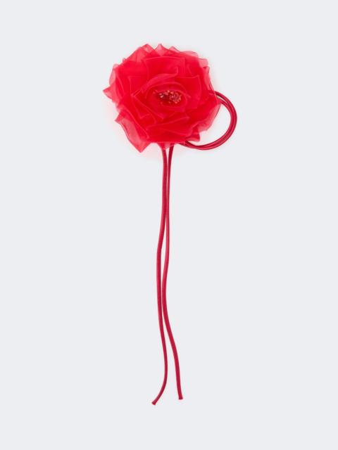 Max Mara Silk chiffon flower brooch - RED