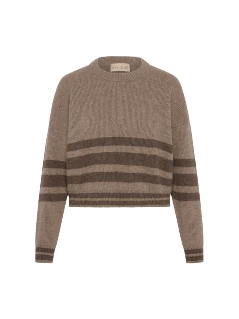 AYA MUSE Pavo Striped Cashmere Sweater taupe