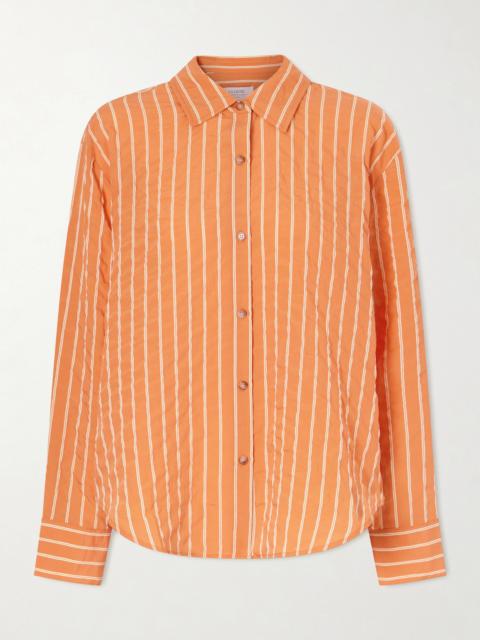 LA LIGNE Striped Crinkled Tencel-blend Shirt