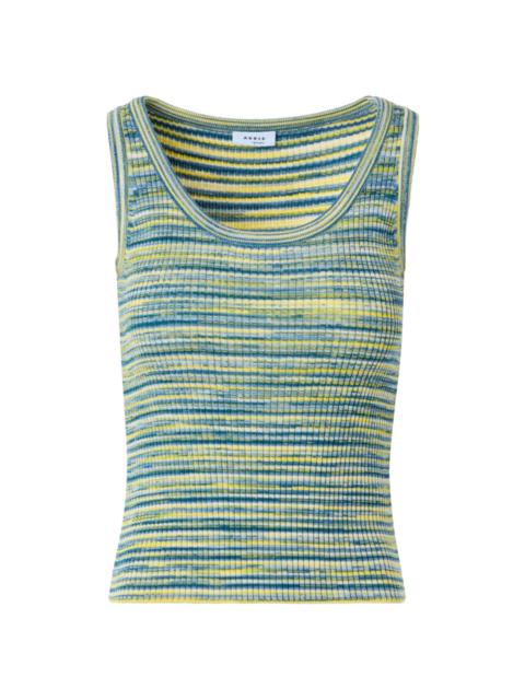 AKRIS Women's Space-Dye Rib-Knit Virgin Wool Top - Sky Blue Multi