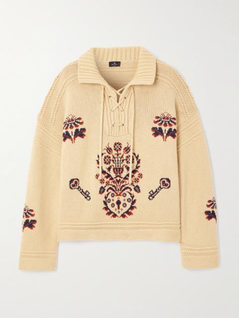 Etro Wool And Cashmere-blend Polo Sweater