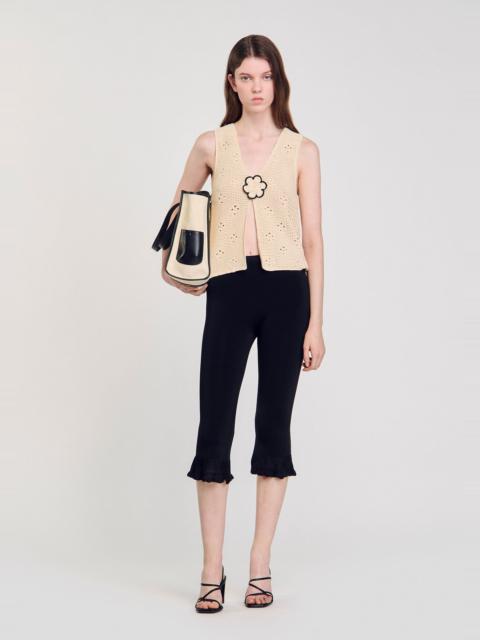 Sandro RUFFLED CAPRI PANTS