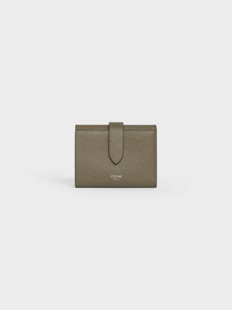 CELINE Fine Strap Wallet in Grained Calfskin