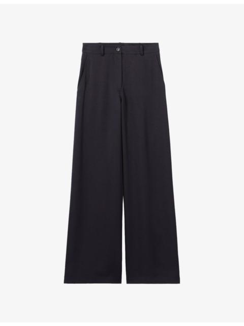 Claudie Pierlot Straight-Leg Regular-Fit Satin Trousers
