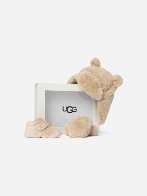UGG ® Bixbee and Hat and Mitten Set Fleece/Textile/Recycled Materials Boots in Blond
