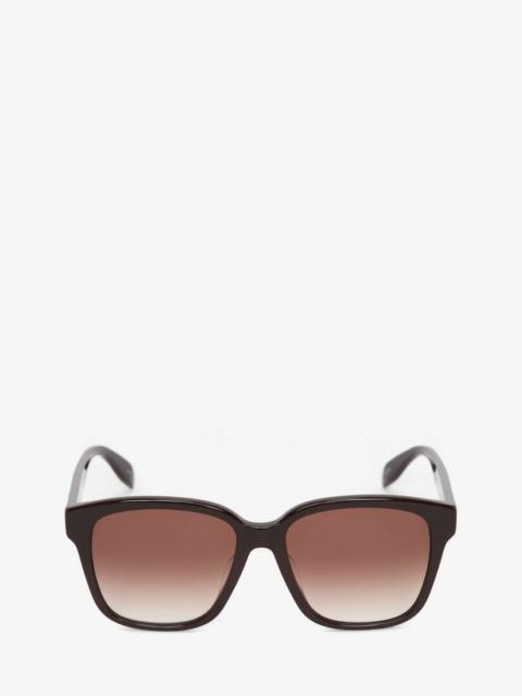 Alexander McQueen Mcqueen Graffiti Square Sunglasses in Burgundy