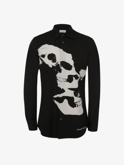 Alexander McQueen Skull Camouflage Print Shirt in Black/white