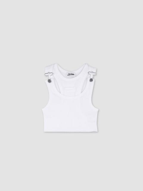 Cropped tank top with buckles