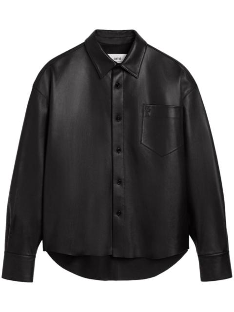 AMI Paris Ami de Coeur-embroidery lambskin shirt