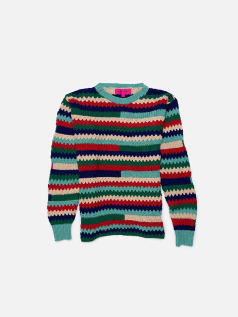 The Elder Statesman SCALLOP STRIPE RACING CREW