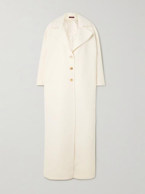 GUCCI Oversized wool and silk-blend jacquard coat Cream