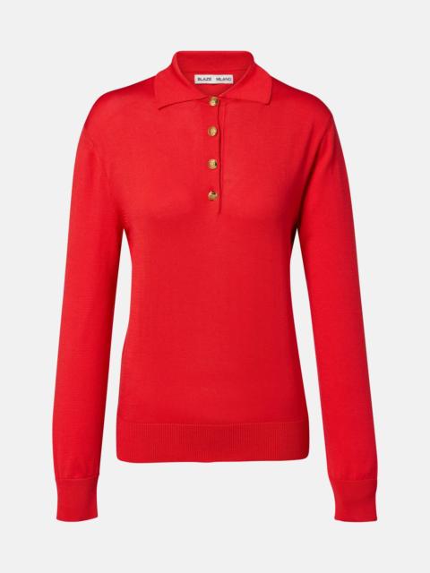 BLAZÉ MILANO Alegria silk and cotton polo sweater