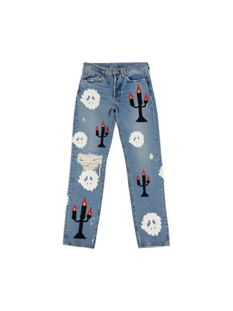 Levi's Levi's x Denim Tears x Virgil Abloh "Message In A Tear" Embroidered Jeans 'Blue'