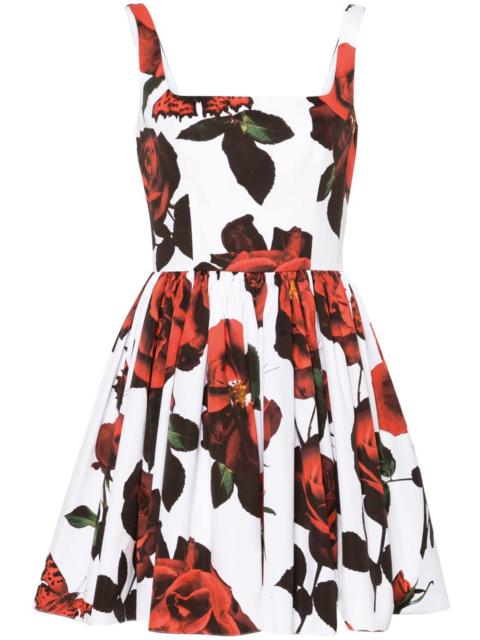 Alexander McQueen floral-print flared minidress