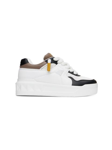 Valentino White & Black Low-Top One Stud XL Sneakers