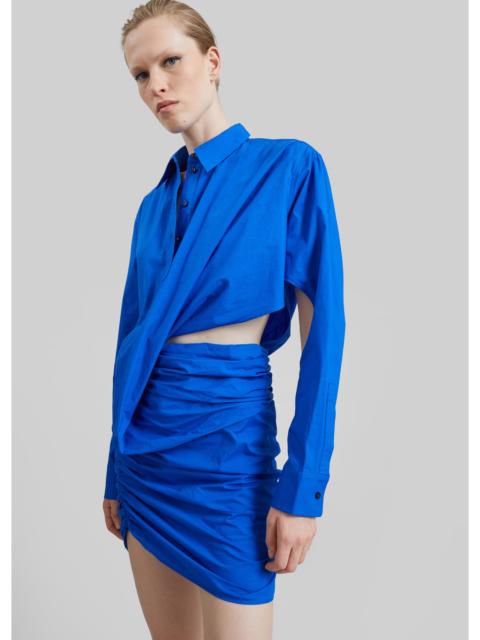CHRISTOPHER ESBER Christopher Esber Aiba Draped Shirt Dress - Ultra Blue